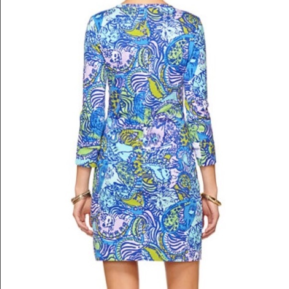 Lilly Pulitzer V neck dress M cats - Picture 3 of 8